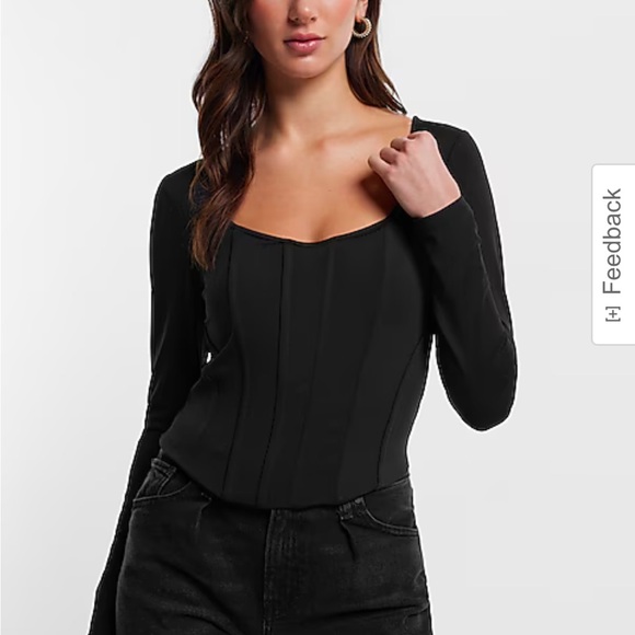 Express Tops - Express, long sleeve body contour top